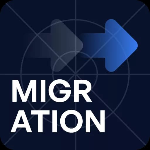 Styled image of the word 'MIGRATION'
